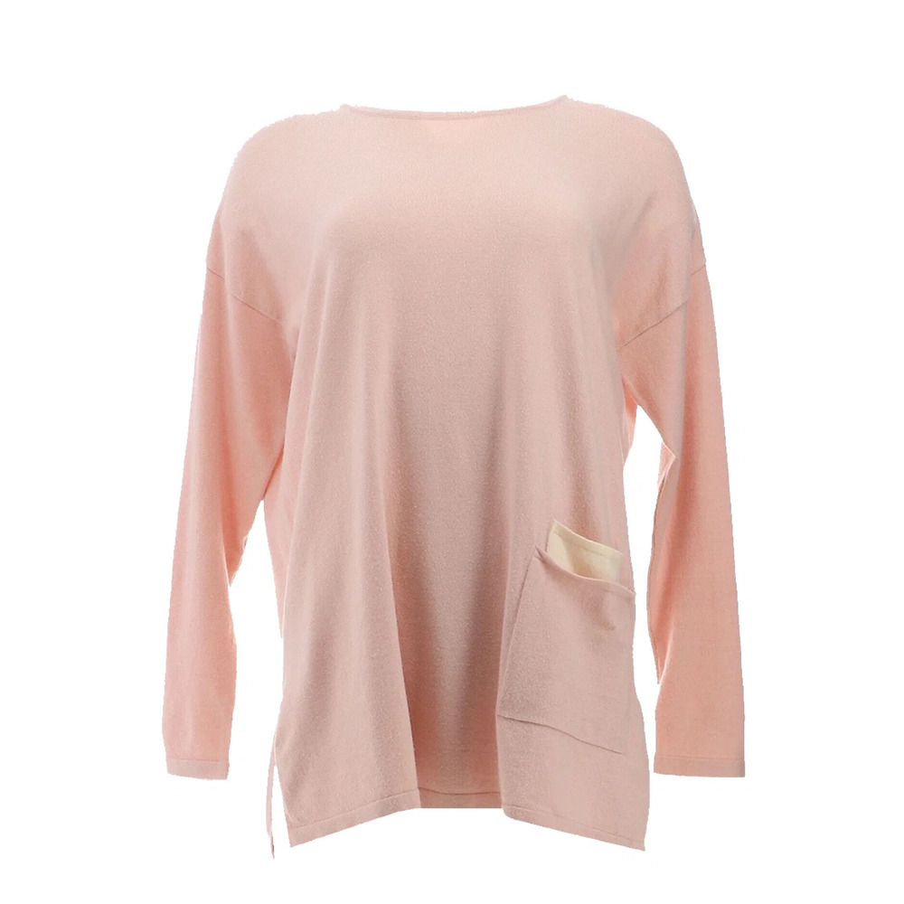 WynneLayers Soft Knit Sweater with Contrast Pocket Shell Pink - Regular